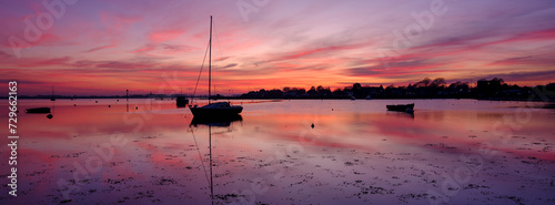 Winter sunset on Emsworth Harbour, Hampshire