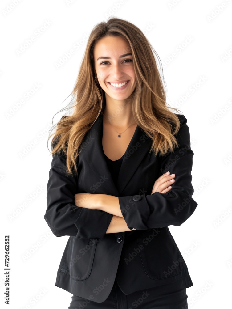 Smiling mature business woman in transparent background