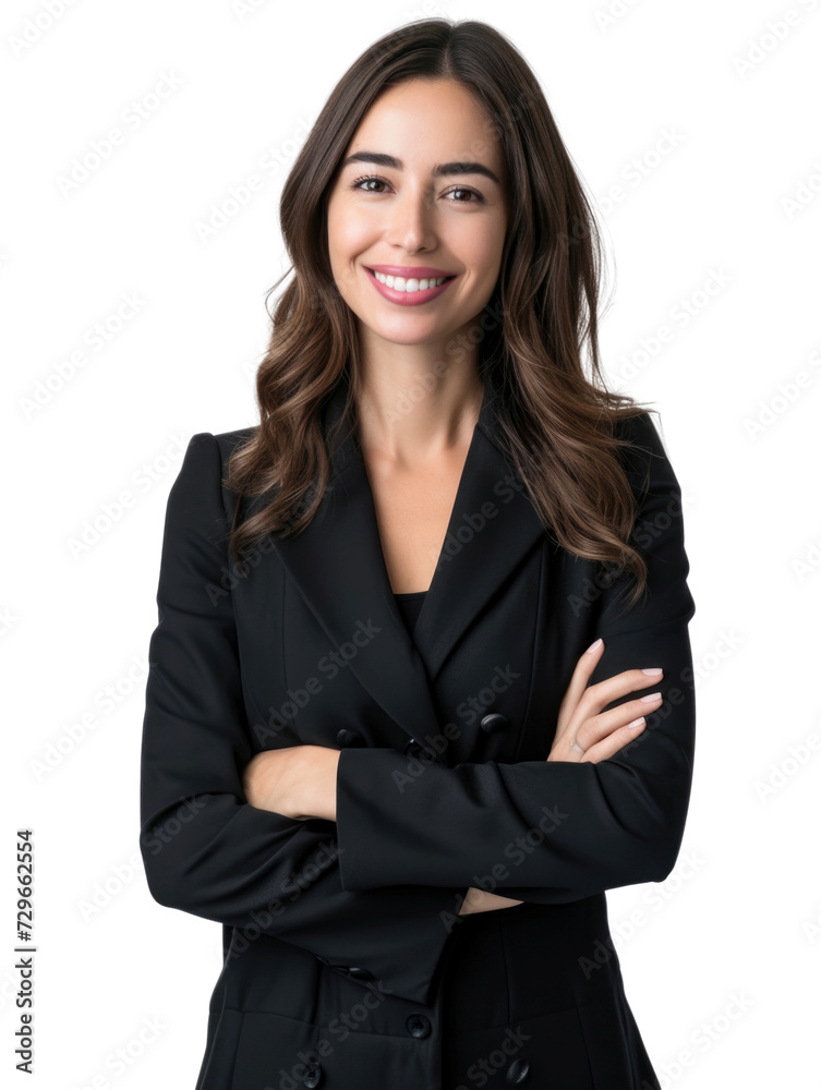 Smiling mature business woman in transparent background Smiling mature business woman in transparent background