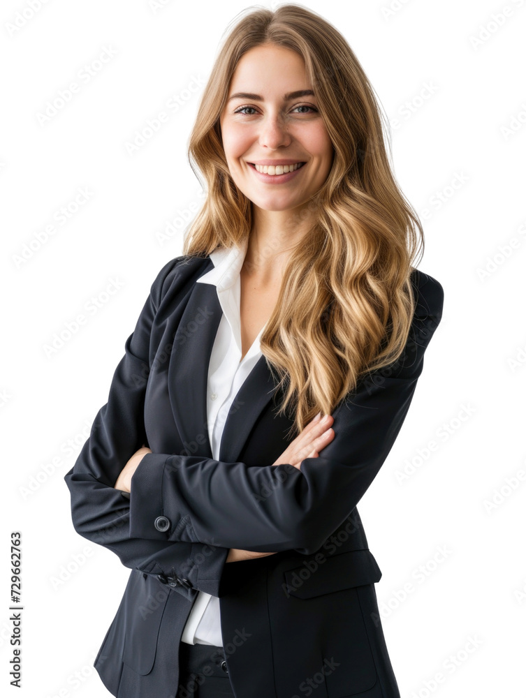 Smiling mature business woman in transparent background Smiling mature business woman in transparent background