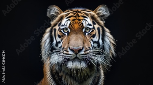 Portret tygrysa z czarnym tłem