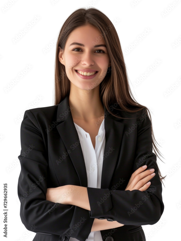 Smiling mature business woman in transparent background Smiling mature business woman in transparent background