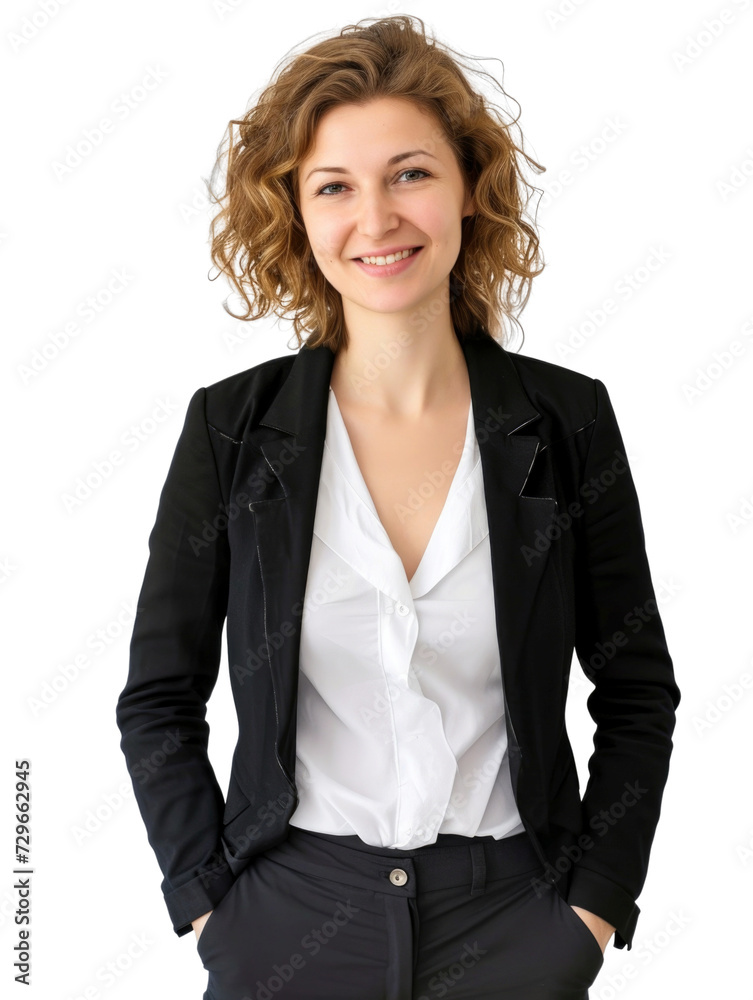 Smiling mature business woman in transparent background
