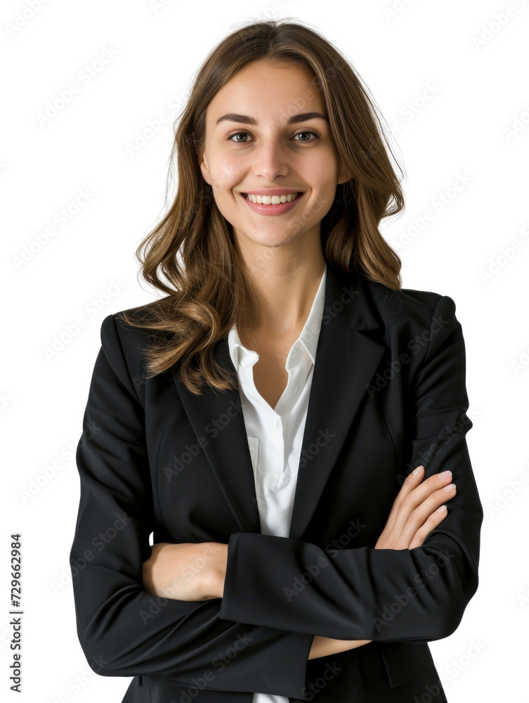 Smiling mature business woman in transparent background Smiling mature business woman in transparent background
