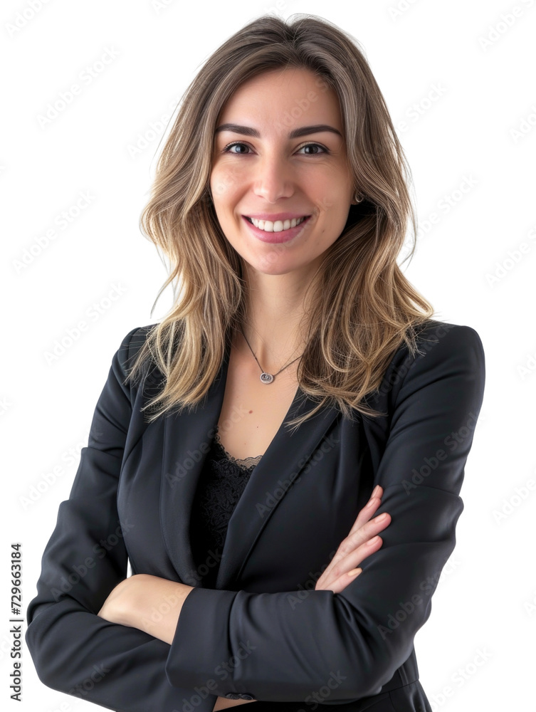 Smiling mature business woman in transparent background Smiling mature business woman in transparent background
