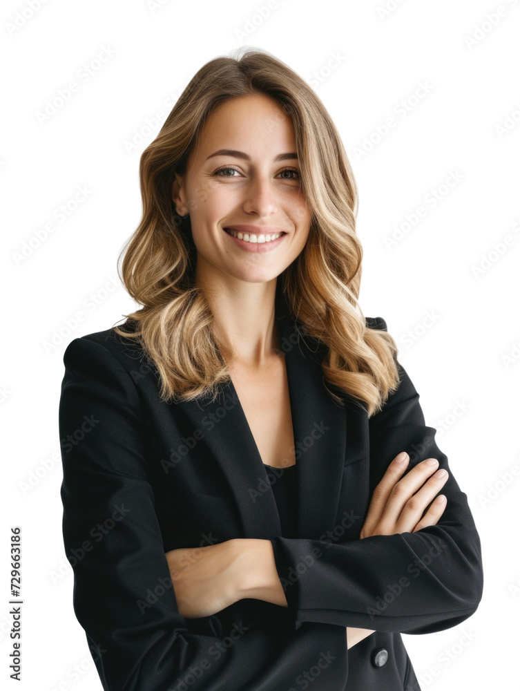 Smiling mature business woman in transparent background Smiling mature business woman in transparent background