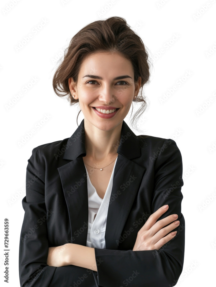 Smiling mature business woman in transparent background Smiling mature business woman in transparent background