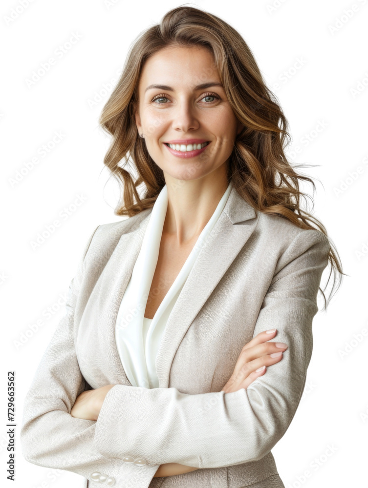 Smiling mature business woman in transparent background Smiling mature business woman in transparent background