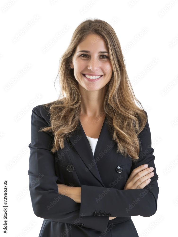 Smiling mature business woman in transparent background Smiling mature business woman in transparent background