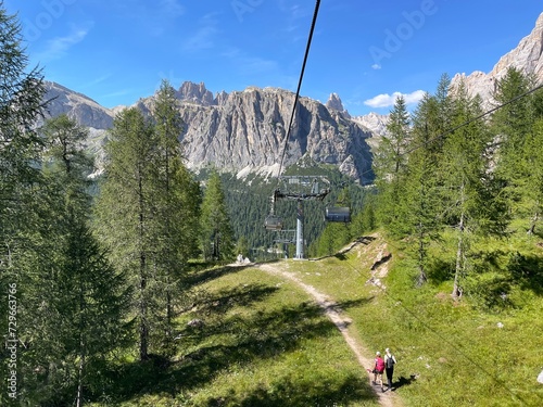 Lift in the mountains, ITALY, Dolomites