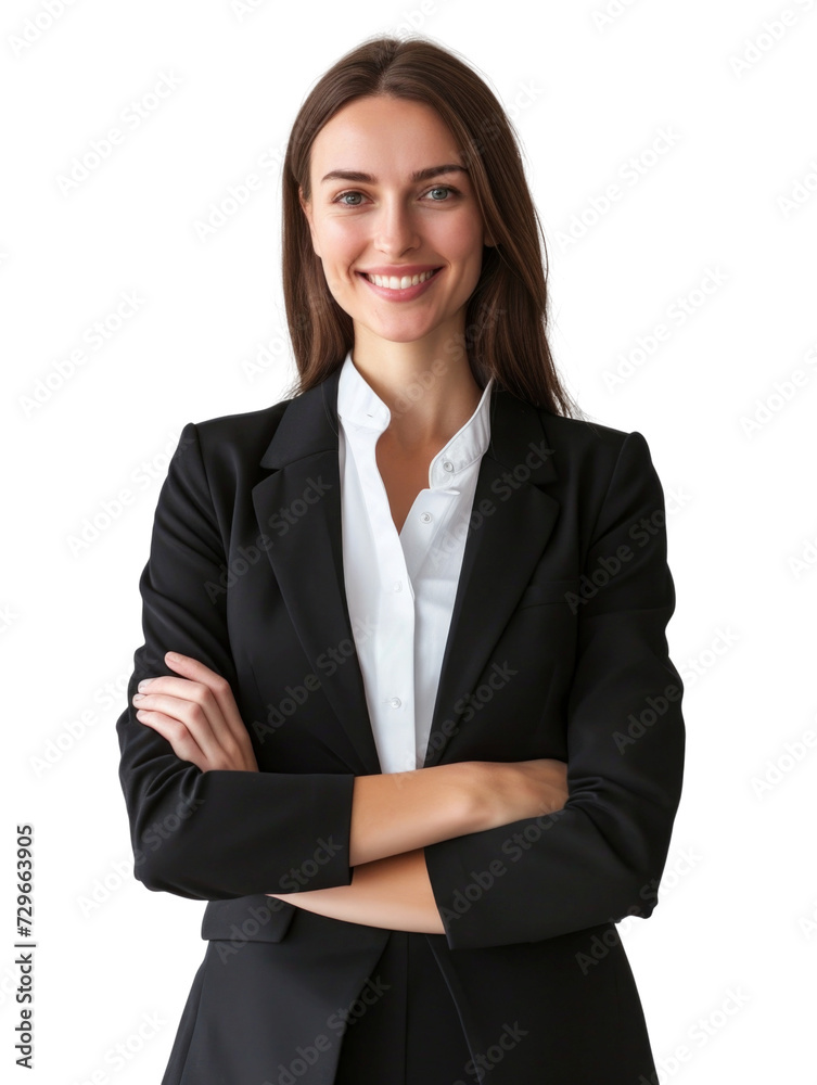 Smiling mature business woman in transparent background Smiling mature business woman in transparent background