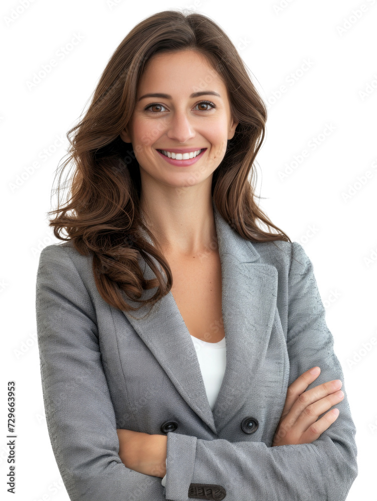 Smiling mature business woman in transparent background Smiling mature business woman in transparent background
