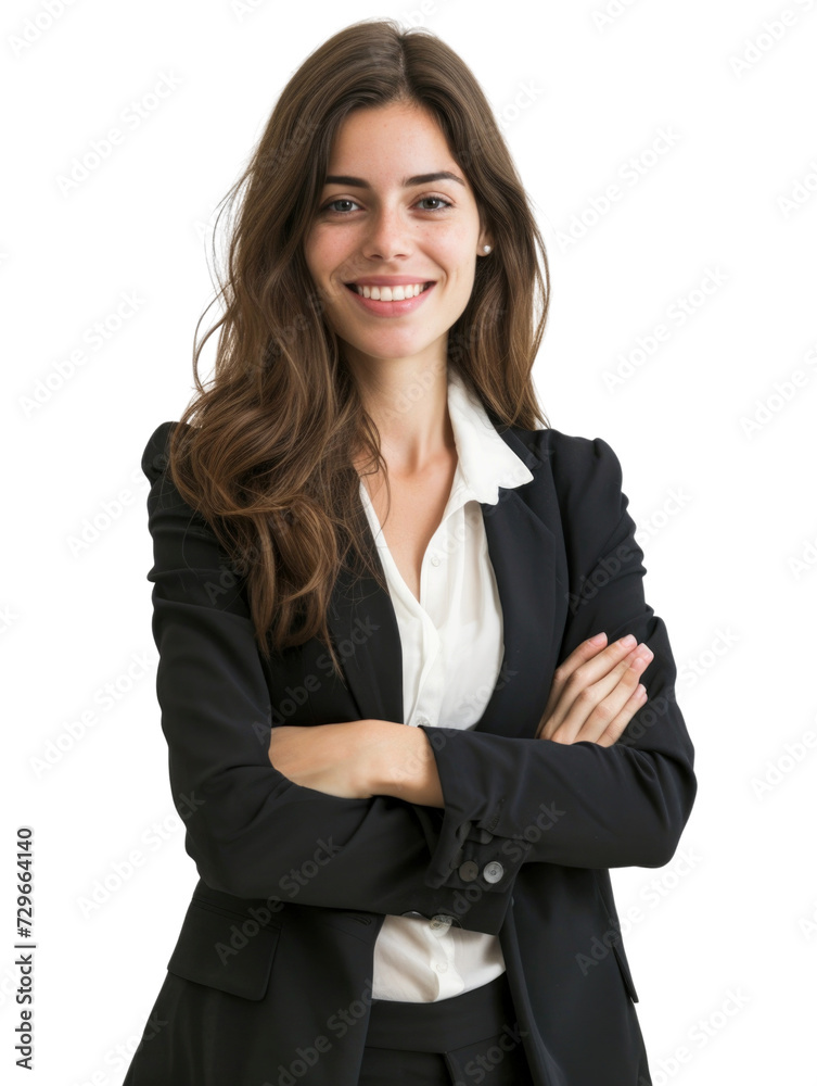 Smiling mature business woman in transparent background Smiling mature business woman in transparent background