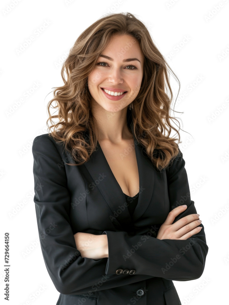 Smiling mature business woman in transparent background Smiling mature business woman in transparent background