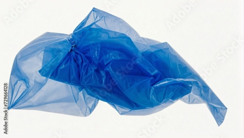 Plastic bag on neutral background. Minimal pollution and environmental protection concept. Recycling idea. Copy space.