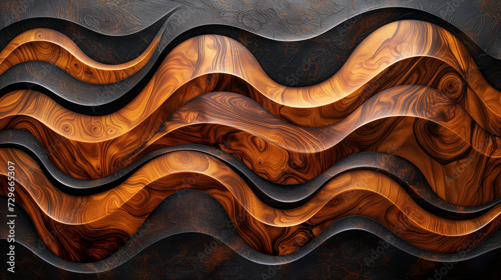 Abstract wood and colored epoxy resin texture background. Captivating image for printing. Contemporary art. Intricate details. Rich colors