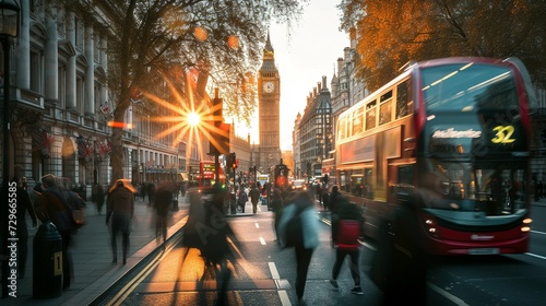 Busy Street View at London City, U.K