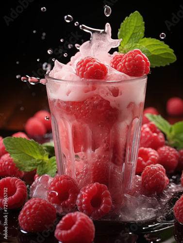 raspberry cocktail with berries