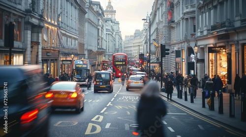 Busy Street View at London City, U.K