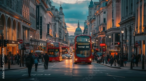 Busy Street View at London City, U.K © Jennifer