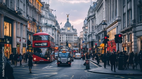 Busy Street View at London City, U.K