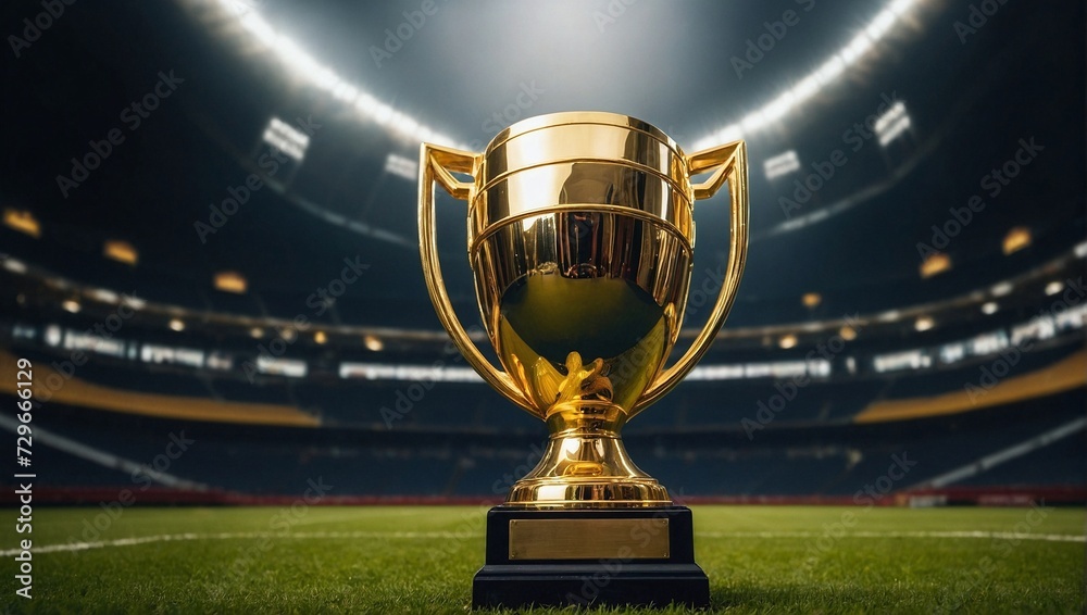 Closeup of a trophy. Sports and competition concept. Winner idea. Copy space.