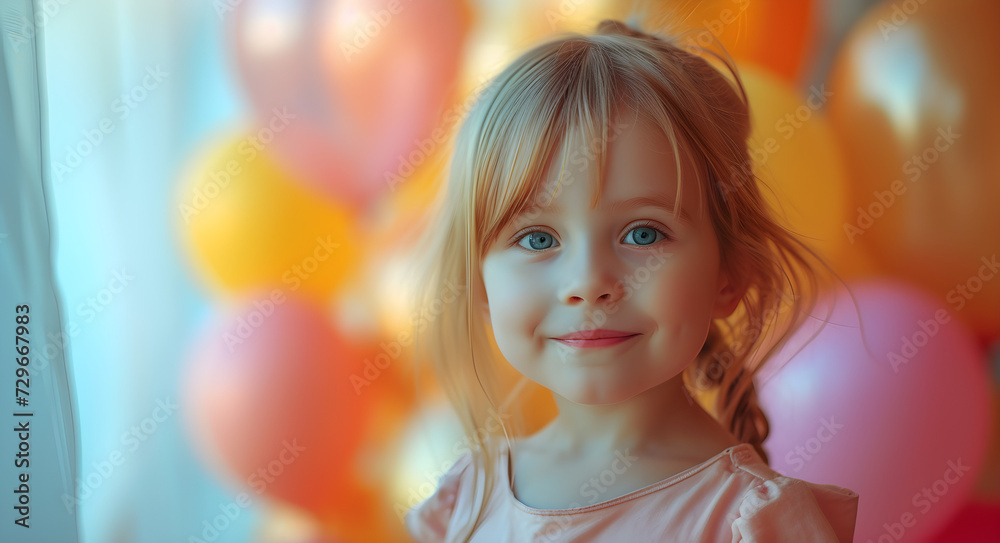 Happy International Children's Day celebration with kids having fun and playing with colorful balloons and toys.