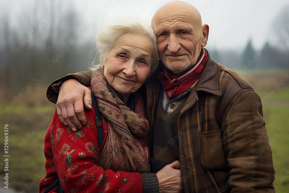 elderly couple in the countryside elderly couple in the countryside