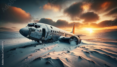 falling airplane in the ice