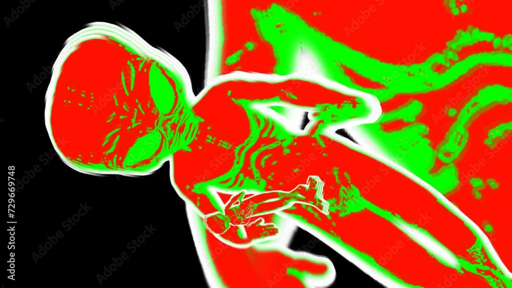 Seamless loopable animation of alien swing dancing in cartoon style with echo effect Seamless loopable animation of alien swing dancing in cartoon style with echo effect