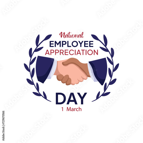 Employee appreciation day, shaking hands illustration
