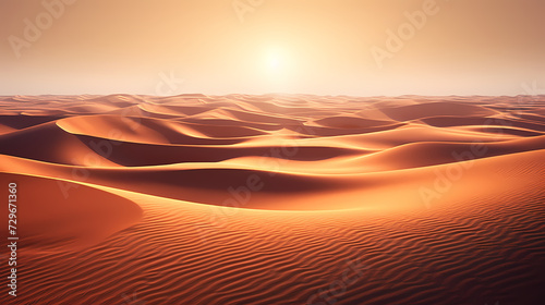 Desert landscape, sand dunes with wavy pattern © xuan