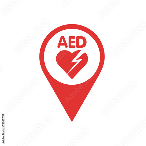AED,automated external defibrillator flat vector icon