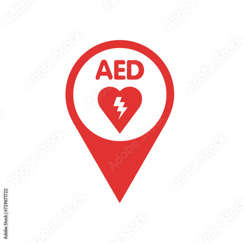 AED,automated external defibrillator flat vector icon