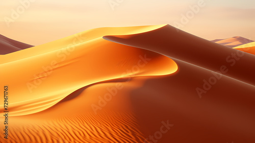 Desert landscape, sand dunes with wavy pattern