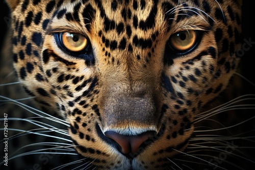 leopard portrait close up wildlife animal © krissikunterbunt