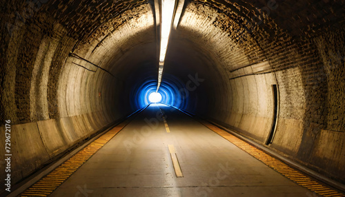 Underground. Tunnel. Subterranean. Passage. Dark. Transportation. Subway. Urban. Infrastructure. Construction. Engineering. Secret. Mysterious. Exploration. Adventure. AI Generated.