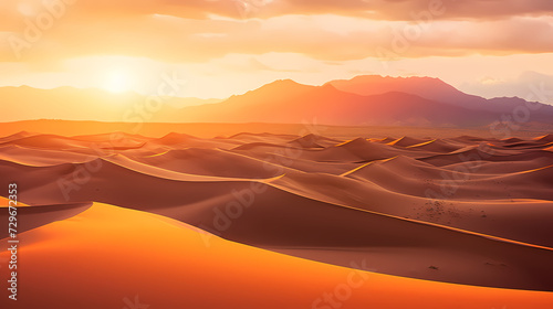 Sand dunes in desert landscape  3d rendering of beautiful desert