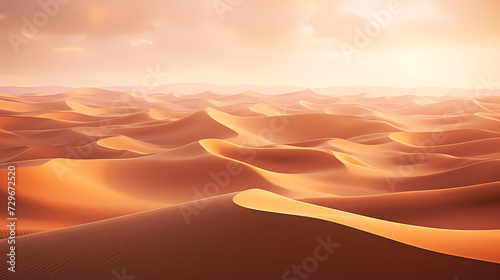 Desert landscape, sand dunes with wavy pattern photo