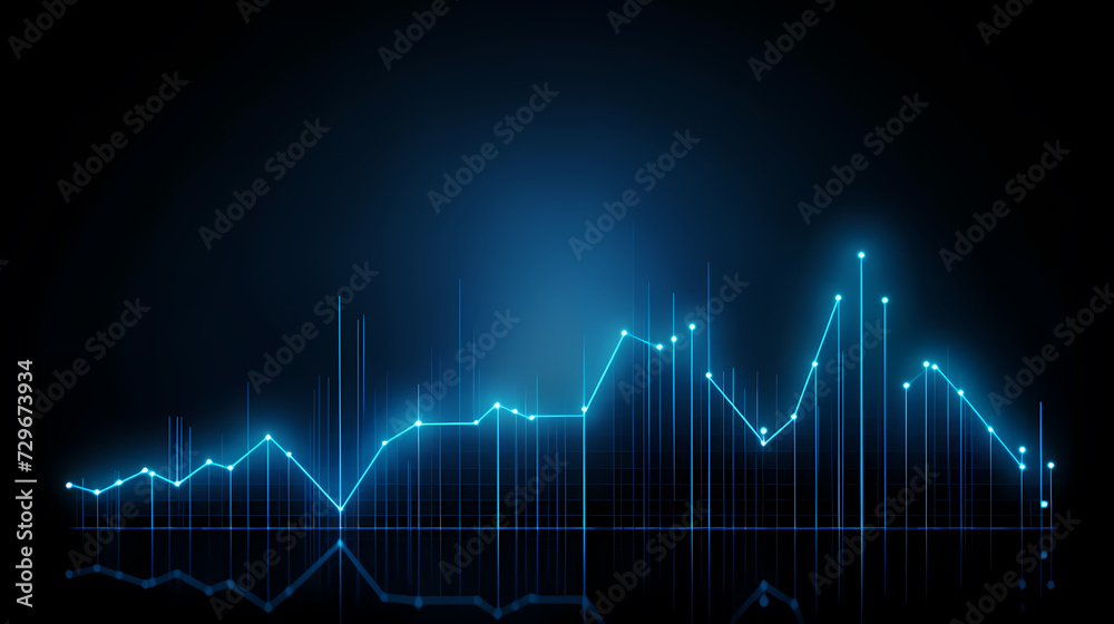 Stock market chart background, financial forecast illustration with glowing trend lines Stock market chart background, financial forecast illustration with glowing trend lines