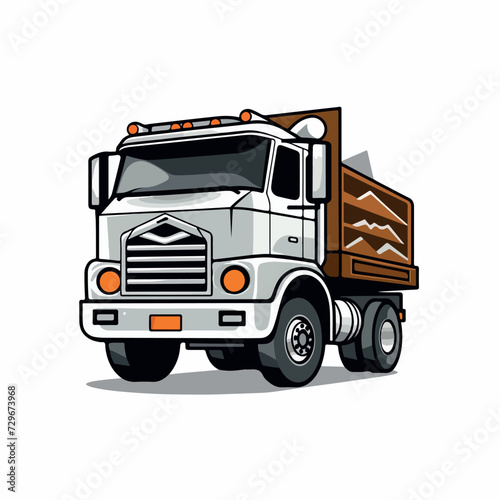 Dump truck in cartoon, doodle style. Image for t shirt. Isolated 2d vector illustration in logo, icon, sketch style, Eps 10. AI Generative