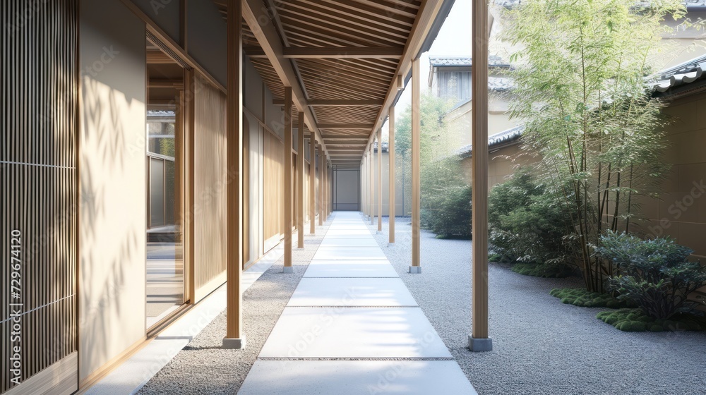a walkway lined with trees and bushes next to a building with a pergolated walkway leading to the entrance to a building with a pergolated roof and a row of trees on the side. a walkway lined with trees and bushes next to a building with a pergolated walkway leading to the entrance to a building with a pergolated roof and a row of trees on the side.