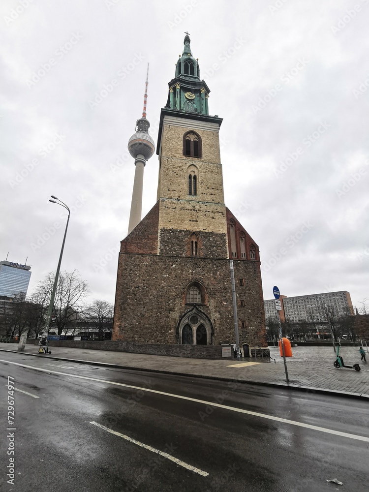 Obraz premium Marienkirche Berlin is the oldest active evangelical church in Berlin