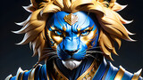 Courageous Guardian: The Allure of Colorful Attire, Lion Ninja's Beautiful Style.(Generative AI)