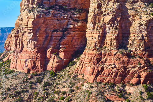 Aerial View of Sedona Red Rock Formations and Desert Flora