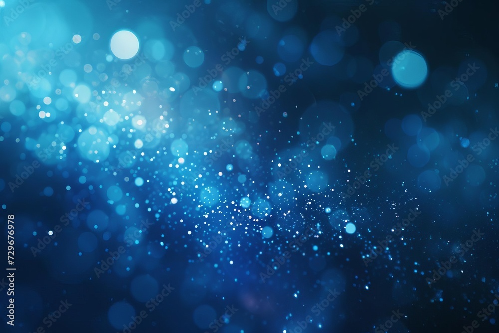 Ethereal blue glow Abstract particle bokeh backdrop. dreamy atmosphere Soft light effect