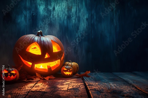 Halloween pumpkin background with space for text A festive and spooky scene