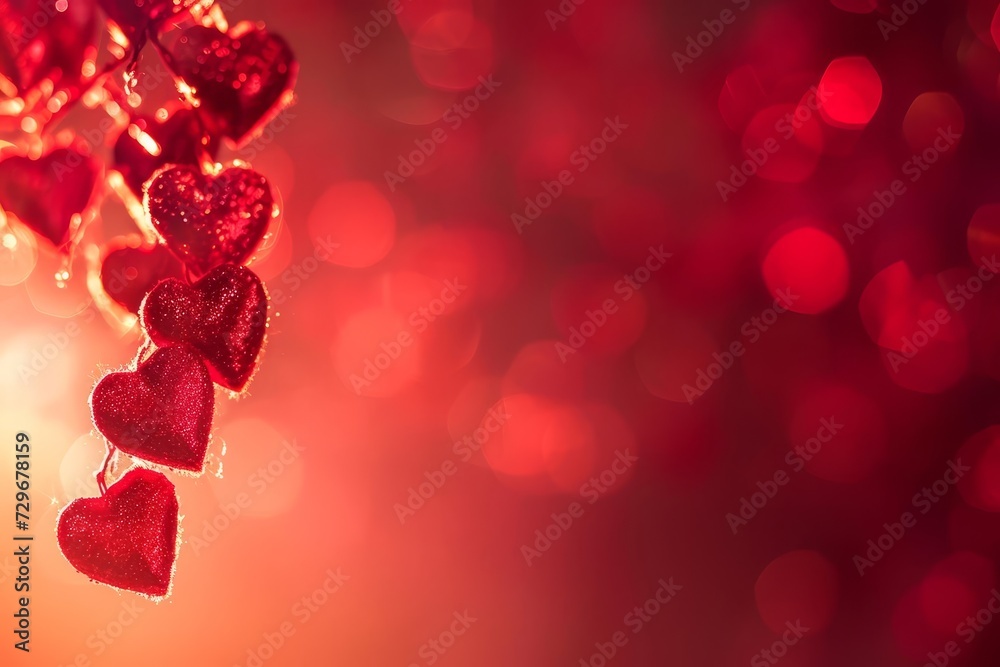 Valentine's day panorama Abstract red hearts. romantic banner Love and affection concept. Valentine's day panorama Abstract red hearts. romantic banner Love and affection concept.