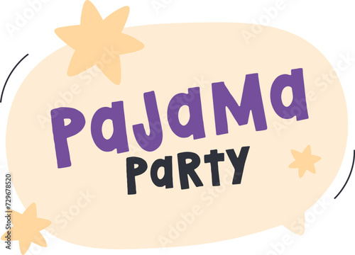 Pajama Party Lettering Sticker