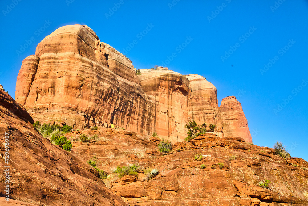 Sedona Cathedral Rock Formation in Desert Landscape